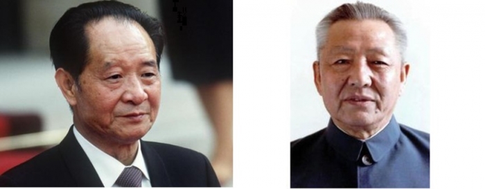 ▲후야오방(왼쪽)과 시진핑 주석의 이버지 시중쉰ⓒsr타임스