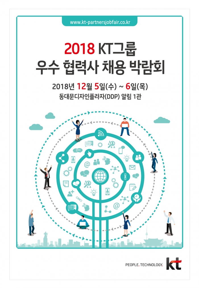 ▲KT는 12월 5일에서 6일까지 서울 중구 을지로 동대문디자인플라자(DDP)에서 ‘KT그룹 우수 협력사 채용박람회’를 개최한다. ⓒKT