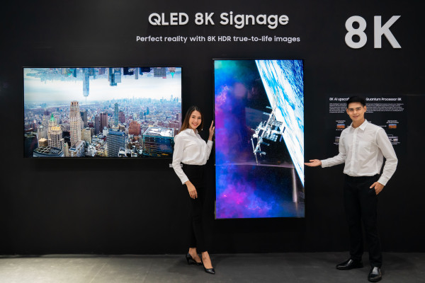 ▲삼성전자가 15일부터 17일까지 태국 방콕에서 개최되는 디스플레이 전문 전시회 '동남아 인포콤 2019'에서 퀀텀닷 소재 기술과 상업용 ‘QLED 8K 사이니지’ 를 전시한다. ⓒ삼성전자