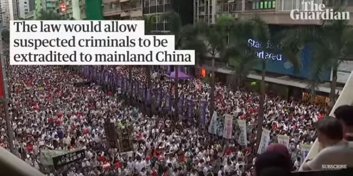 ▲중국 정부가 인터넷 접속을 차단한 가디언의 방송 화면ⓒ유투브 화면 캡쳐