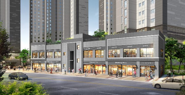 ▲밀양강 푸르지오 단지내 상가 투시도 ⓒ대우건설