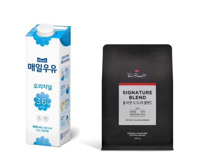 ▲매일우유·폴 바셋 원두 커피 제품 사진 ⓒ매일유업