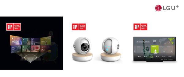 ▲LG유플러스의 ‘2020 IF 디자인 어워드’ 본상 수상작. (왼쪽부터)‘U+VR’, 홈CCTV ‘맘카’, ‘U+tv 브라보라이프’. ⓒLG유플러스
