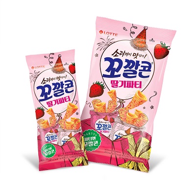 ▲꼬칼콘 딸기파티 제품 사진. ⓒ롯데제과