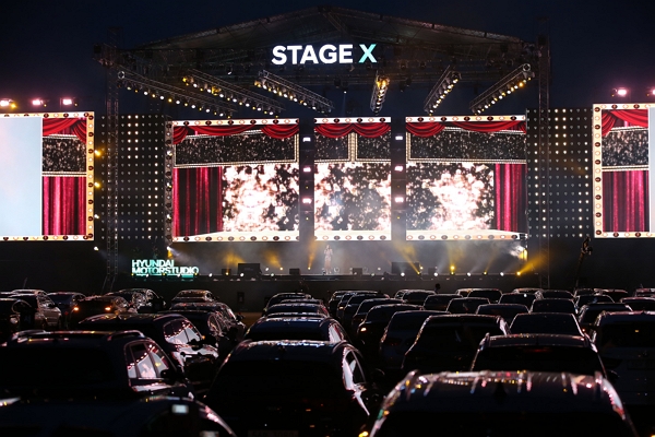 ▲현대 모터스튜디오 Stage X 드라이브 인 콘서트 전경 ⓒ현대자동차