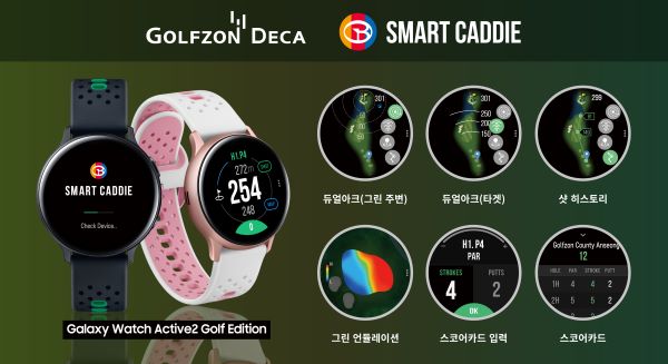 ▲골프존데카의 스마트캐디가 탑재된 삼성전자 갤럭시 워치 액티브2 골프 에디션 ⓒ골프존뉴딘그룹