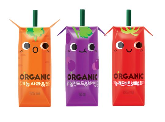 ▲롯데칠성음료 오가닉 어린이 유기농 주스 3종 제품 이미지 ⓒ롯데칠성음료