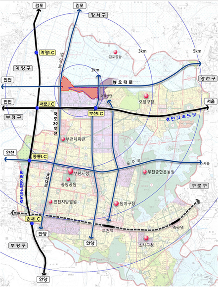 ▲부천오정물류단지 위치도 ⓒLH