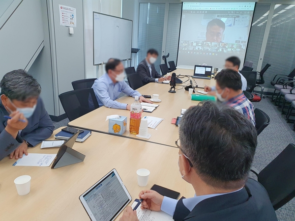 ▲태풍 `하이선` 대응 관련 영상회의 ⓒ포스코건설