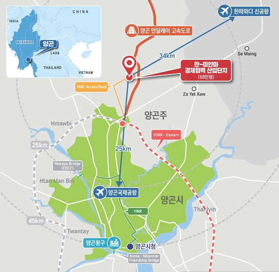 ▲한-미얀마 경제협력 산업단지 위치도 ⓒLH