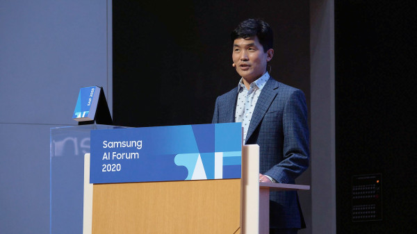▲'삼성 AI 포럼 2020'에서 기조연설을 하고 있는 삼성리서치 승현준 소장(사장). ⓒ삼성전자