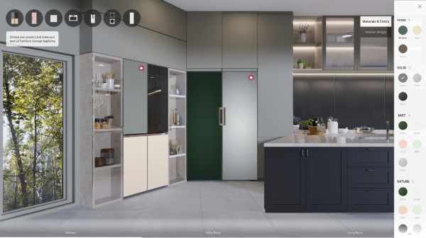 ▲(왼쪽부터)LG 오브제컬렉션 상냉장 하냉동 냉장고, 1도어 컨버터블 냉장고. ⓒLG전자