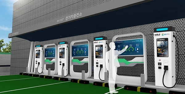 ▲기아-GS칼텍스 협업으로 설치된 전기차 초급속 충전기 모습(예상도) ⓒ기아