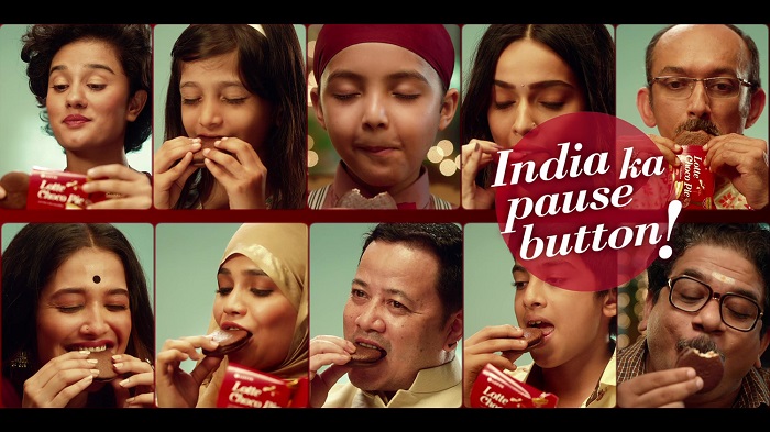 ▲롯데제과가 인도 전역 15개 채널에 방영하는 초코파이 광고 영상 일부. ⓒ롯데제과