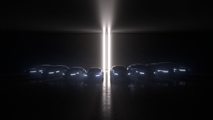 ▲제네시스가 오는 2030년까지 출시할 전기차 8개 차종 라인업 스케치 디자인. ⓒ현대자동차
