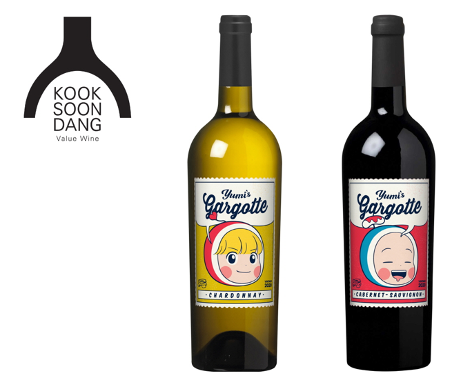 ▲국순당이 인기 웹툰의 콜라보 ‘유미의 가르고뜨’ 와인을 출시했다. ⓒ국순당