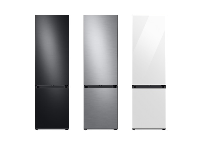 ▲영국 소비자 매체 ‘위치(Which)'가 발표한 상냉장·하냉동(BMF)냉장고 평가에서 1위를 차지한 삼성전자의 3개 모델. ⓒ삼성전자
