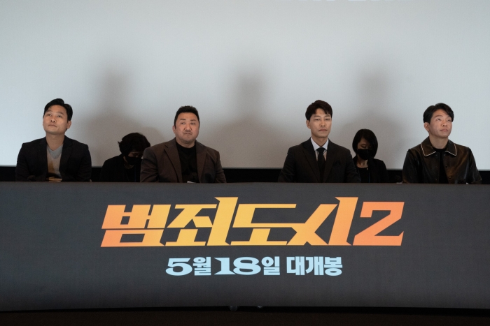 ▲이상용 감독, 마동석, 최귀화, 박지환(사진 왼쪽부터). ⓒ에이비오엔터테인먼트, 메가박스중앙플러스엠