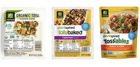 ▲(사진 왼쪽부터) 하이 프로테인 두부, 시즈닝 두부, 토핑용 두부. ⓒ풀무원