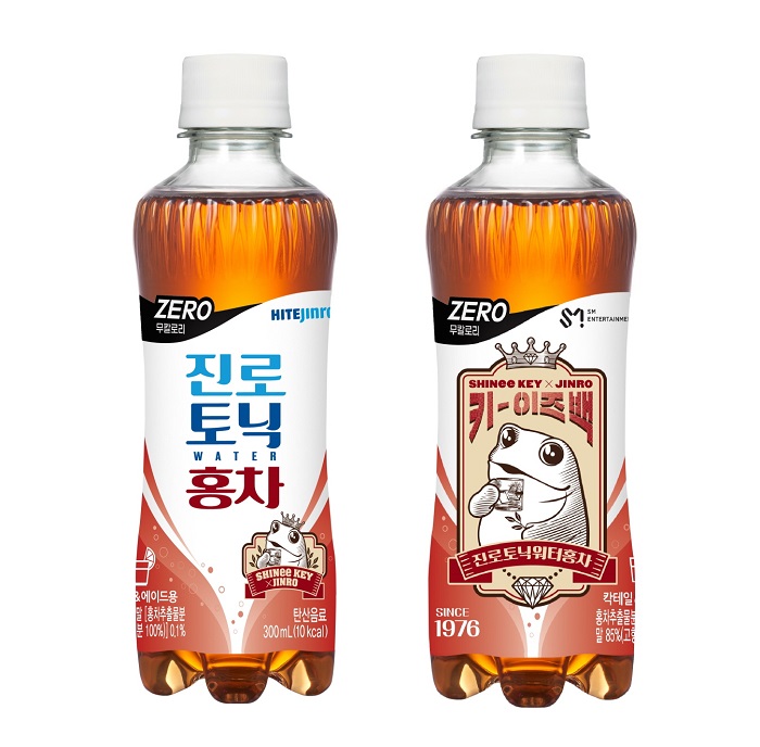 ▲하이트진로음료 ‘진로토닉워터 홍차 키-이즈백 에디션’. ⓒ하이트진로