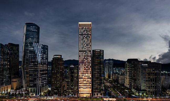 ▲앙사나 레지던스 여의도 서울 야경 투시도. ⓒ현대엔지니어링