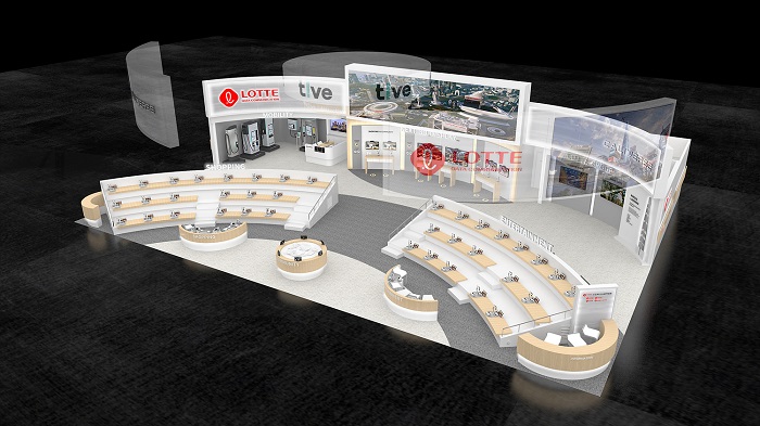 ▲롯데정보통신 CES 2023 전시관. ⓒ롯데