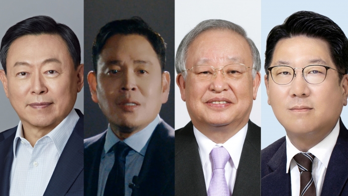 ▲(사진 왼쪽부터)신동빈 롯데그룹 회장, 정용진 신세계 부회장, 손경식 CJ그룹 회장, 정지선 현대백화점 회장. ⓒ각 사
