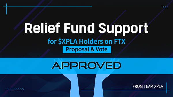 ▲FTX 사태 관련 개인 홀더 지원 투표가 가결된 ‘XPLA’. ⓒ컴투스홀딩스