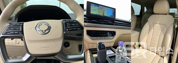 ▲KG모빌리티 SUV 렉스턴 뉴 아레나 내부 모습. ⓒ김건 기자