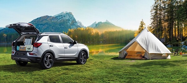 ▲캠핑장에 주차된 KG모빌리티의 코렌도. ⓒKG모빌리티