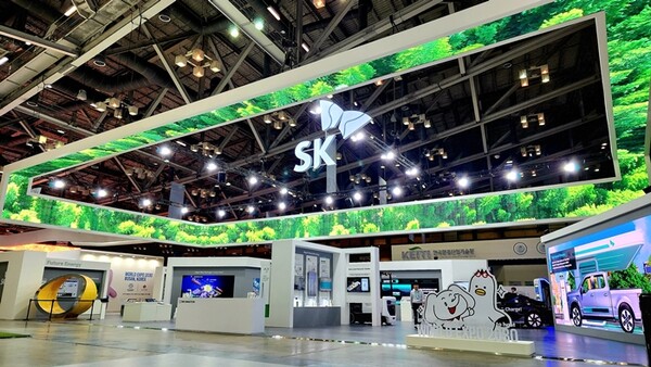▲SK그룹의 기후산업국제박람회 통합 전시부스 전경. ⓒSK그룹
