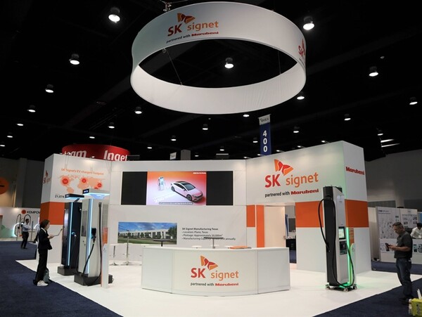 ▲전기차 심포지엄 'EVS36'에 참가한 SK시그넷 부스. ⓒSK시그넷
