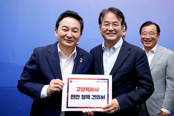 ▲원희룡 국토교통부 장관(왼쪽)과 이동환 고양특례시장. ⓒ고양특례시