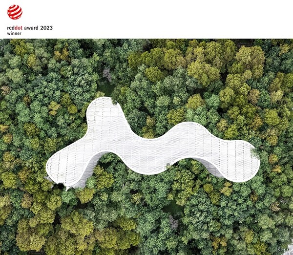 ▲2023 레드닷 어워드 디자인 컨셉 부문 퍼블릭 스페이스(Public Space) 분야에서 본상(Winner)을 수상한, 현대엔지니어링의 ‘클라우드 셰이드(CLOUD SHADE)’. ⓒ현대엔지니어링