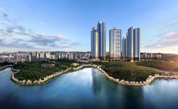 ▲군산 지곡 한라비발디 2차 은파레이크뷰’ 투시도. ⓒHL디앤아이한라