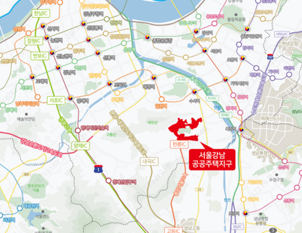 ▲서울강남 공공주택지구 위치도. ⓒLH