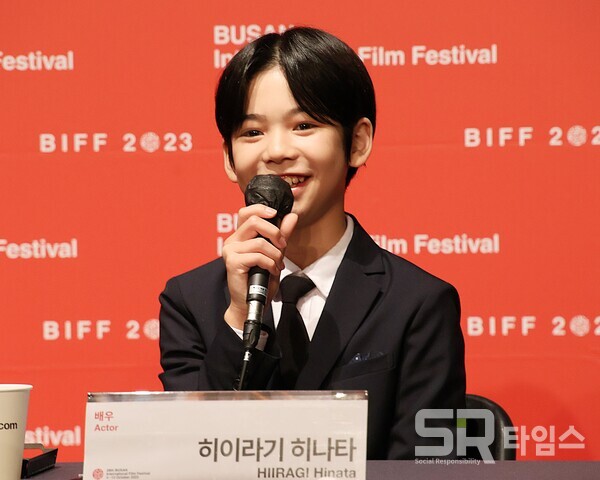 ▲'괴물' 기자간담회에서 히이라기 히나타 배우가 질문에 답변하고 있다. ⓒ심우진 기자