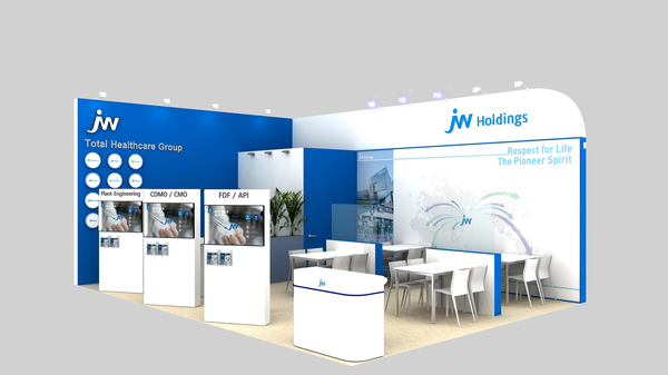 ▲JW홀딩스 CPHI 부스 이미지. ⓒJW홀딩스