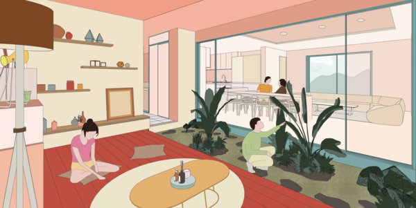 ▲롯데건설이 제안한 주거평면 이고스페이스(Ego-Space). ⓒ롯데건설