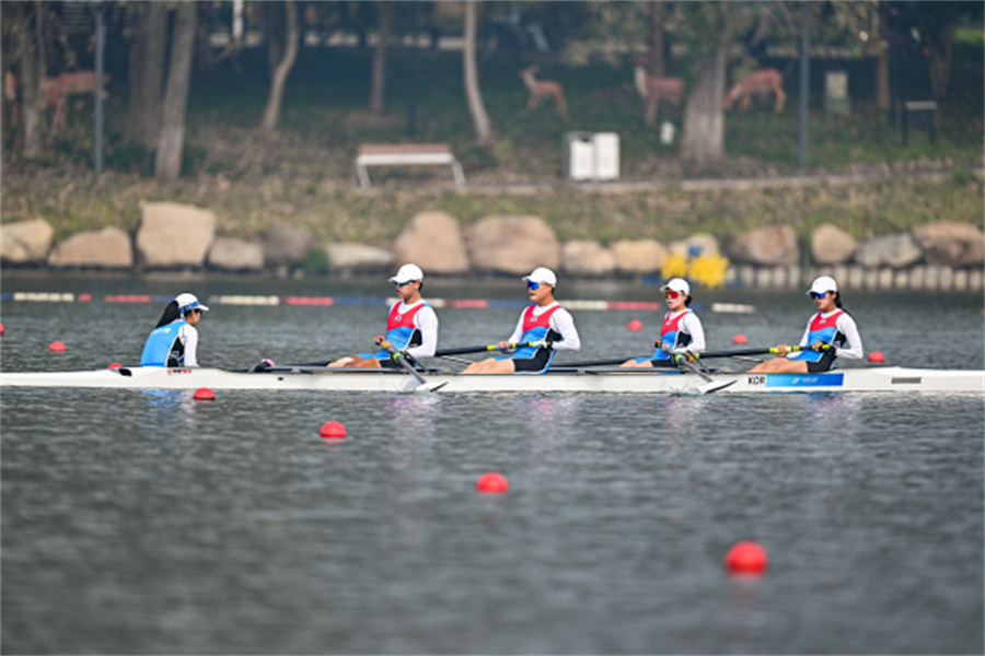 ▲(왼쪽부터) 김수현·이승호·강이성·강현주·배지인 선수. ⓒ넷마블문화재단