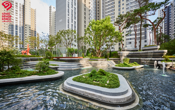▲HDC현대산업개발이 선보인 ’아이파크 워터 오브제(IPARK WATER OBJET)‘가 산업통상자원부가 주최하고 한국디자인진흥원이 주관하는 굿디자인어워드에서 동상을 수상했다. ⓒHDC현대산업개발