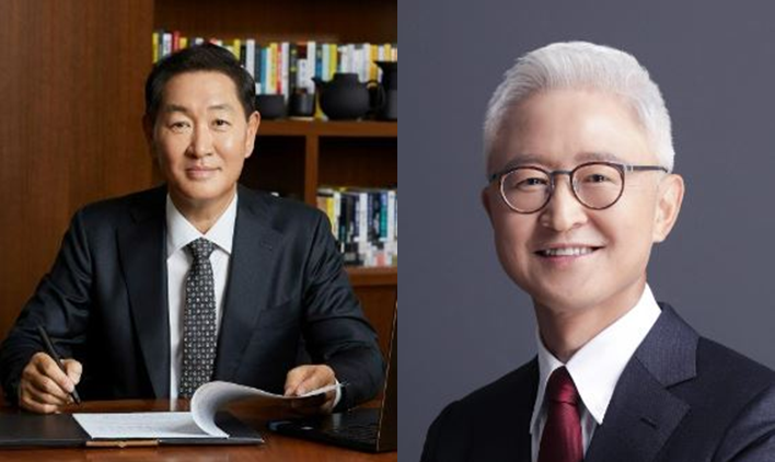 ▲(왼쪽부터) 한종희 삼성전자 대표이사(부회장)와 경계현 삼성전자 대표이사(사장). ⓒ삼성전자