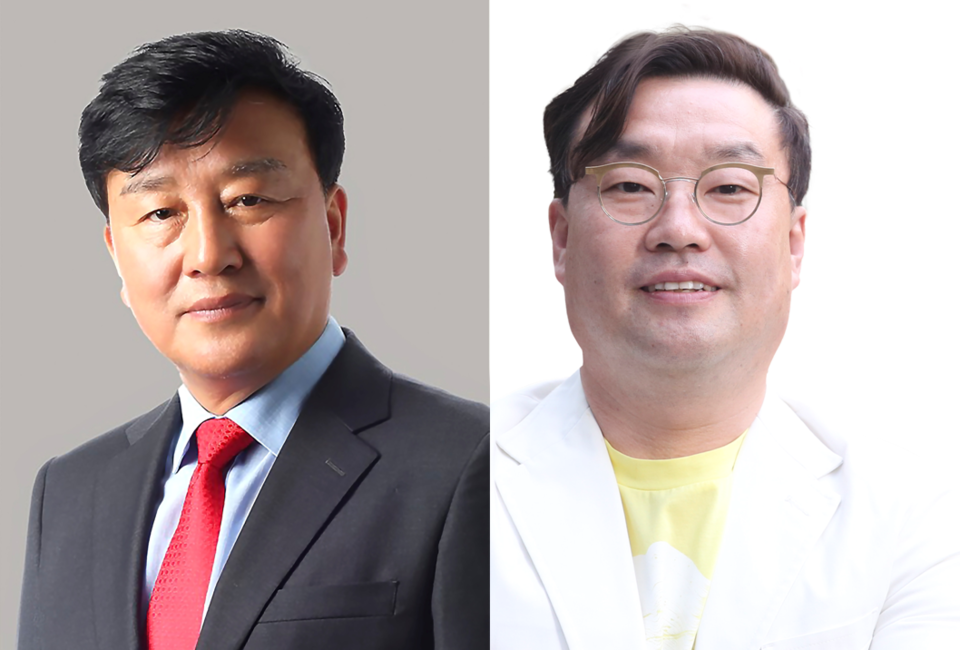 ▲이용복 부사장(왼쪽)과 정우진 전무. ⓒKT