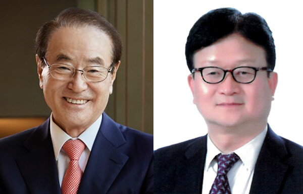 ▲윤세영 태영그룹 창업회장(왼쪽)과 최진국 태영건설 사장. ⓒ태영그룹