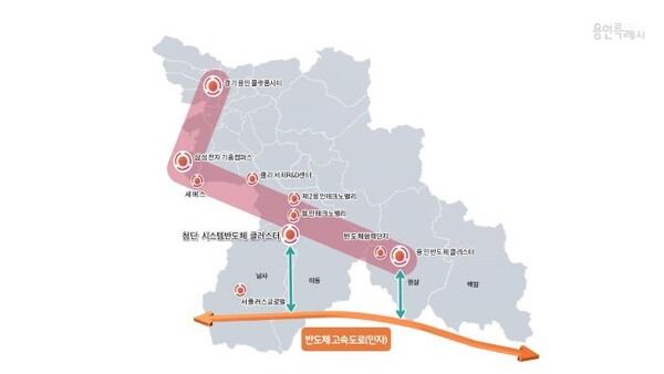 ▲용인시가 요청한 L자형 고속도로 ⓒ용인시