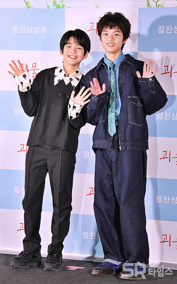 ▲'괴물'의 주역 히이라기 히나타, 쿠로카와 소야가 21일 내한 기자간담회에 참석했다(사진 왼쪽부터). ⓒ심우진 기자