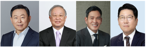 ▲(왼쪽부터) 신동빈 롯데그룹 회장, 손경식 CJ그룹 회장, 정용진 신세계그룹 부회장, 정지선 현대백화점그룹 회장. ⓒ각 사