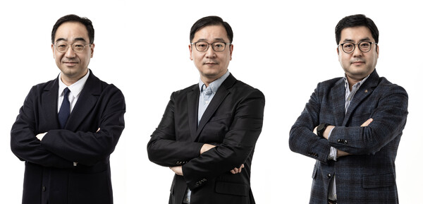 ▲이승욱 글로벌사업본부 본부장, 민경덕 패션뷰티사업본부 본부장, 권민수 옴니플러스사업본부 본부장(사진 왼쪽부터). ⓒ위메프