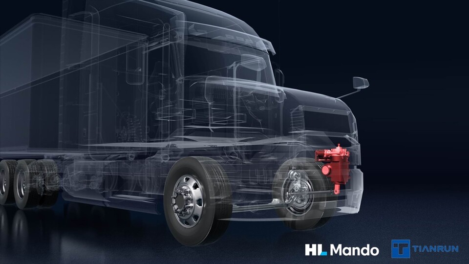 ▲텐륜만도의 ‘볼넛 전동 조향장치’를 장착한 모습. ⓒHL그룹