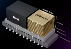 ▲3월 공개될 36GB 12단 적층 HBM3E 구조도. ⓒ마이크론